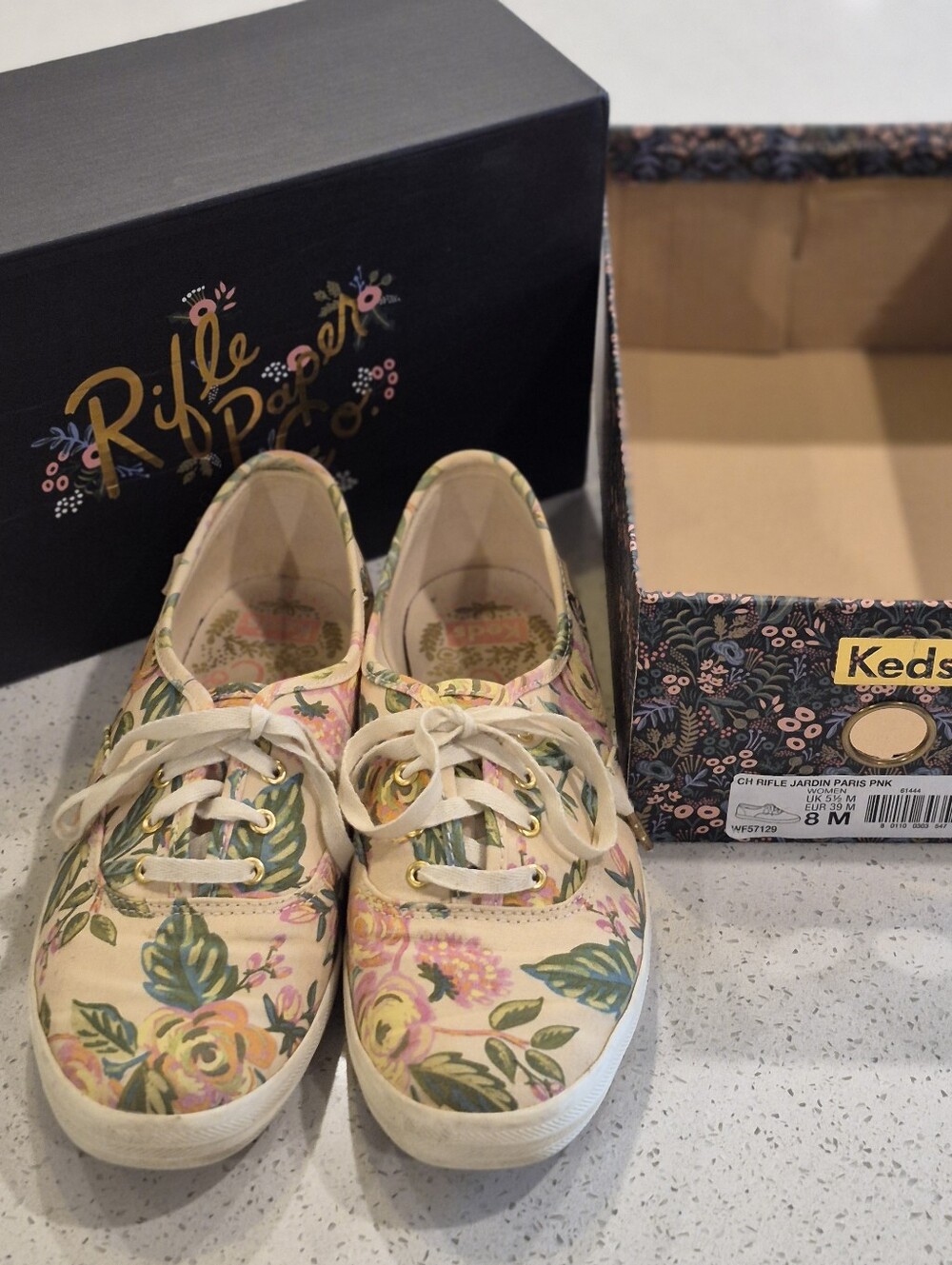 Keds x Rifle Paper Co. Champion Sneakers Jardin Paris Pink floral pattern Size 8
